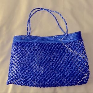 Oaxaca Mexican Handy craft bag, Diamond Grid, handwoven plastic